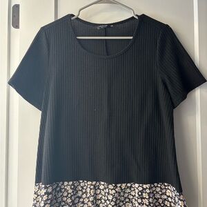 Black Floral Women's Top